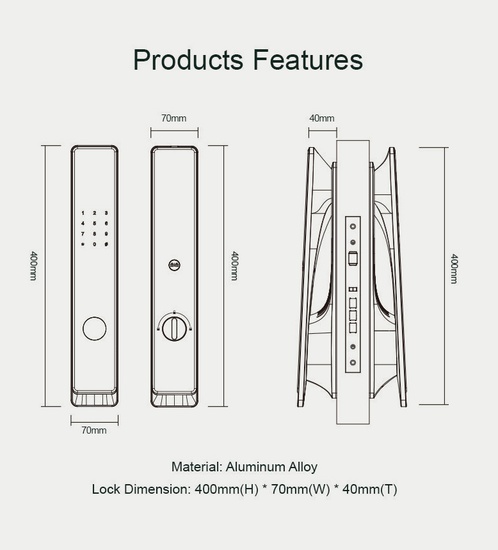 قفل ذكي - ابواب خشب مع التركيب